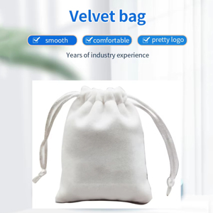 Bolsas de Terciopelo con Cordón, Impresas con Logotipo Personalizado, Blancas, Reciclables, Impresas con Serigrafía, para Empaque de Regalos y Joyería - Product Image 6
