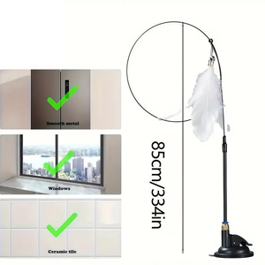 Juguetes para Gatos, Varita de Plumas, Juguete Interactivo para Gatitos con Súper Ventosa, Plumas de Repuesto Desmontables, Accesorios para Gatos - Product Image 6