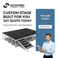 Plateforme DJ portable d'extérieur de haute qualité Foresight pour EN AW 6082-T6 avec hauteur de podium de 0,1m à 1,2m, garantie de 2 ans