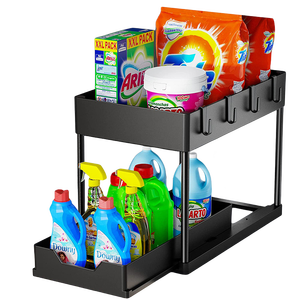 Wholesale multifunctional plastic kitchen bathroom storage rack under-sink organizer