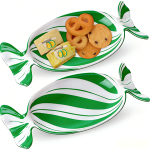 Plat à bonbons <span class=keywords><strong>de</strong></span> Noël en mélamine, plateau <span class=keywords><strong>de</strong></span> service <span class=keywords><strong>de</strong></span> Noël, assiettes à fruits, desserts, biscuits pour les fêtes <span class=keywords><strong>de</strong></span> Noël, plat à cadeaux, passe au lave-vaisselle - Product Image 2