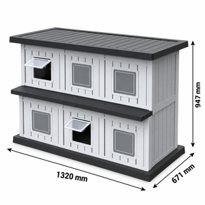 Maison pour chat d'extérieur à double étage, abri résistant aux intempéries avec 6 compartiments pour plusieurs chats - Product Image 5
