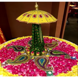 Sangeet-paraguas de mesa colorido para boda, sombrilla pequeña de noche para boda, India, para mesa - Product Image 1
