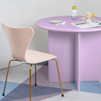 Table basse ronde moderne et créative en MDF avec base en forme de pétale, table à manger, petit bureau de négociation pour café et salon