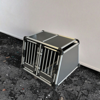 Cage pour chien en aluminium durable, design simple et respirant, portable, motif uni, emballage en boîte, capacité 25 lb, anodisée, petite taille