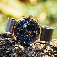 Montre automatique pour homme de luxe classique Ailang, noire, multifonction, mécanique, résistante à l'eau 3ATM, calendrier complet
