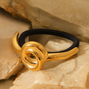 Accessoires créatifs en acier inoxydable 18K <span class=keywords><strong>à</strong></span> double boucle pour cheveux, queue de cheval élastique, coiffure de haute qualité, tempérament féminin - Product Image 3