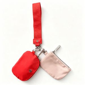 X418-1 2025 Custom Detachable Dual Pouch Wristlet Keychain Card Holder Bracelet Wallets Bag Wholesale Nylon Coin <b>Purse</b> Keychain - Product Image 4