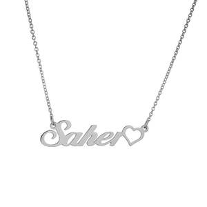 Collier avec <span class=keywords><strong>lettres</strong></span> et pendentif en acier inoxydable tendance sur mesure Collier à chaîne plaqué or 18 ct avec nom personnalisé bijoux pour femmes - Product Image 4