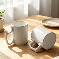 Mug à café en céramique blanche 340 ml, mug vierge pour sublimation avec logo personnalisé, pour le bureau, la maison, cadeau
