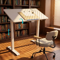Tables inclinables motorisées, bureau de dessin inclinable motorisé, inclinaison réglable de 0 à 40 degrés, bureau robuste pour le bureau