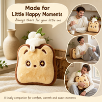 Coussin en peluche en forme de pain grillé avec garniture crème, oreiller doux en forme de pain, cadeau, oreiller en peluche en forme de nourriture