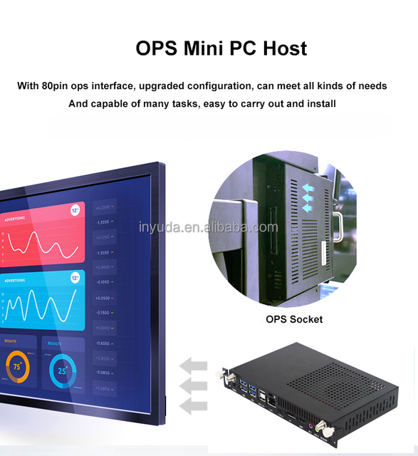 Factory Price OPS PC I5-7400 4K Digital Signage Media Player Embedded Mini Computer Win10 Pro for Education Interactive