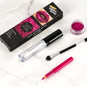 Bán Buôn Glitter Lip Kit Lip Makeup Set Long Lanh Cao Lip Gloss Bond Kép Tip Applicator Set Làm Cho Logo Của Riêng Bạn Nhãn Hiệu Riêng - Product Image 4