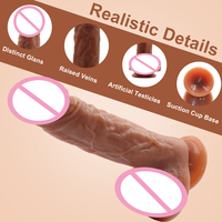 Pénis artificiel en caoutchouc de haute qualité, en silicone liquide, long de 8,66 pouces, gode télescopique, gros pénis, jouets sexuels pour femmes
