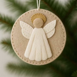 Nouvel ornement de Noël personnalisé en feutre, représentant la Nativité de Jésus, à suspendre - Product Image 3