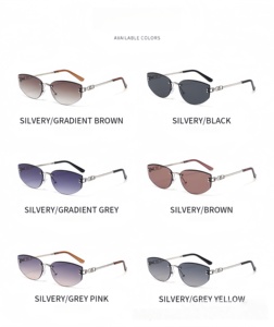 Wholesale Custom Logo Trendy Retro <b>Gradient</b> Lens Metal Lightweight UV400 Protection Comfortable Unisex Full Rim Fashion - Product Image 5
