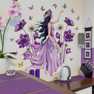Di alta qualità della ragazza fiori posteriori 3d decorazione a farfalla <span class=keywords><strong>adesivi</strong></span> a prova di acqua <span class=keywords><strong>per</strong></span> le ragazze decorazione della stanza - Product Image 2