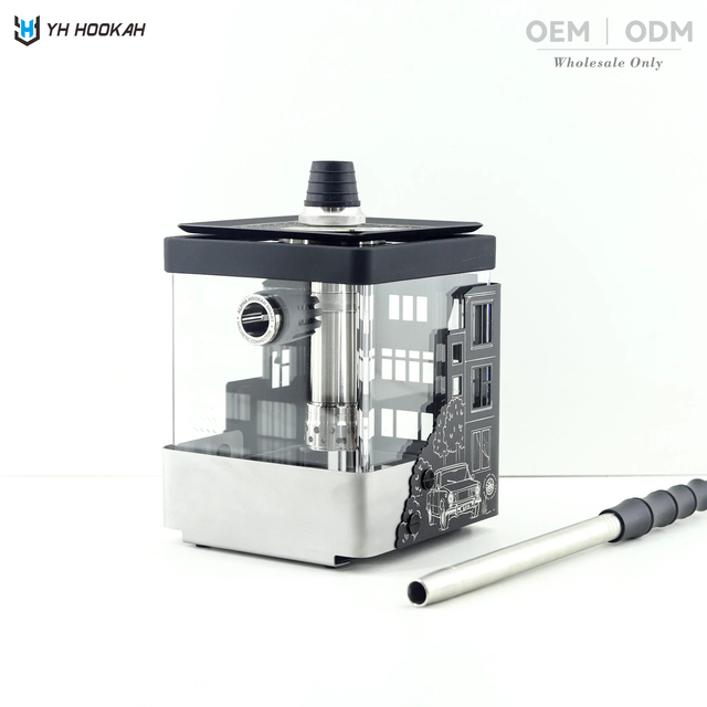 Portable Mini High Quality Stainless Steel Hookah with Frosted Gift Box LED Lighting Custom Logo European Style