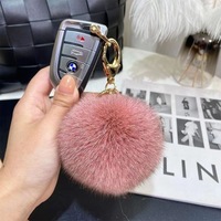 Porte-clés en fourrure de renard, pendentif de sac en fausse fourrure tendance, pendentif pour téléphone portable.