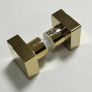 Pomos de puerta de vidrio de ducha Pomo de puerta de vidrio cuadrado de latón dorado rosa - Product Image 2
