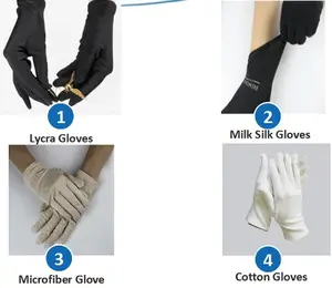 Gloves Black Premium Black And White Breathable Polishing Luxury Jewel Display Gloves Microfiber Lycra Jewelry Gloves