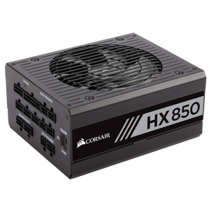 Alimentation électrique CORSAIR HX Series <span class=keywords><strong>HX850</strong></span> 850W ATX12V 80 PLUS PLATINUM certifiée, entièrement modulaire, compatible avec RTX 3080 3090 TI - Product Image 1
