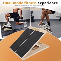 Planche inclinée pour étirements des mollets, planche inclinée en bois réglable avec base antidérapante en EVA, capacité de 300 lb, étireur de mollets portable