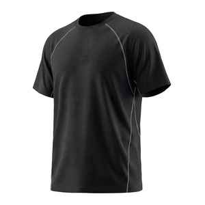 T-shirt à col rond pour homme Healy, coupe ample, polyester extensible, haut de sport, personnalisation par découpe automatisée - Product Image 2