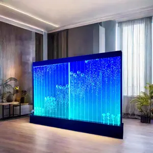 Digital Programming Rainbow Color Changing Led Water Dancing Bubble Fountain Wall Room Divider Decoration