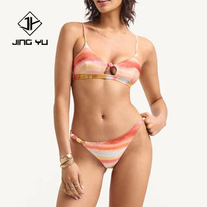 Nuevo Bikini con Estampado Playero y Aberturas con Cuentas, Traje de Baño de Dos Piezas de Nailon Reciclado de Alta Calidad - Product Image 1