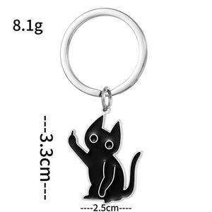 Porte-clés amusant en forme de chat noir avec doigt d'honneur, en acier inoxydable, cadeau humoristique, vente en gros - Product Image 4