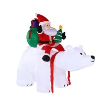 Décoration de Noël gonflable de 2,1 mètres en forme d'ours polaire à chevaucher, éclairée par LED, en polyester, pour extérieur, Chine