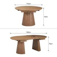 Moderner Esstisch aus Eschenholzfurnier, oval und ausziehbar, mit geräuscharmer Schiene für Esszimmermöbel zu Hause