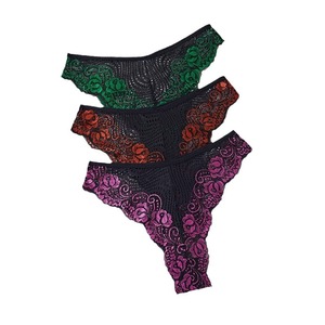 Summer New Product Women's Fashion Lace Embroidery Colored Sexy Underwear Temptation <b>Thong</b> Women's Clothing - Product Image 3