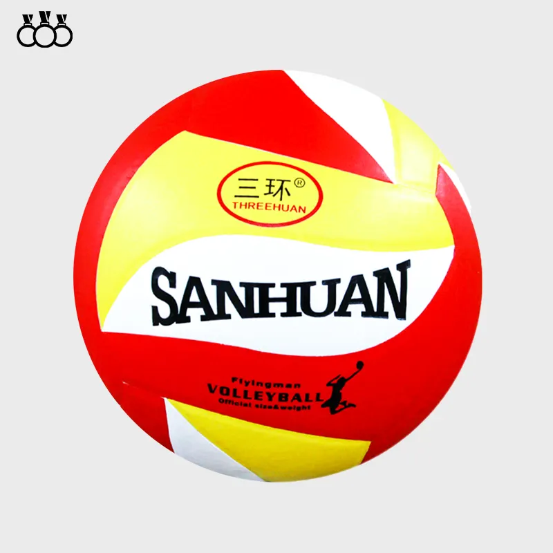 Sanhuan Bola Kulit Molten, Bola Bola Kulit Jaring Kolam Renang Latihan Jalanan Kustom Putih dan Kuning Ukuran 5/4 Bola Voli