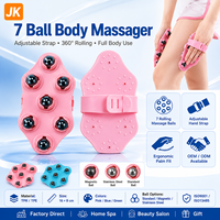 Masseur corporel Jinke à 7 billes, gant de massage des méridiens, rouleau de massage profond pour la relaxation musculaire, portable 360° pour les jambes, les cuisses, la taille