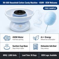 Machine à Barbe à Papa 450W avec Logo Personnalisé, Bol Extra Large de 273mm et Base à Ventouse pour Usage Domestique et Fêtes, Vente en Gros