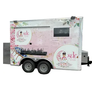 Dijual keranjang es krim Trailer makanan kecil Van Australia truk makanan bergerak standar dengan dapur penuh