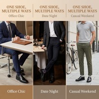 Chaussures de ville pour hommes en cuir véritable noir, légères, respirantes et confortables, à enfiler, avec logo personnalisé OEM, vente en gros