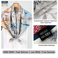 Écharpe 100% Soie de Mûrier Imprimé Abstrait Coloré Étiquette Personnalisée OEM ODM Faible MOQ Livraison Rapide Échantillon Gratuit