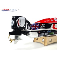 Barco RC Profesional Grande con Motor sin Escobillas, 35 Pulgadas, TFL Hobby 1148 Warrior Racing, Casco de Fibra de Vidrio Mono, Hélice de Latón de 2 Aspas, Escala 1:5