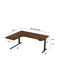 Coin de bureau électrique en bois massif avec finition noyer, hauteur réglable pour la maison et le bureau, design moderne