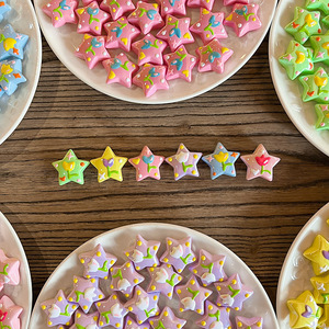 Accessoires Graffiti Pentagramme Bonbons Butterscotch Macaron Faits Main Acrylique/Plastique/Lucite Couleurs Mixtes DIY Actonhole Mignon - Product Image 4