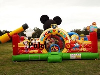 Château gonflable à tissu de Mickey Park pour enfants, joli parc d'extérieur, maison de saut en Air, roulettes de ville amusantes,