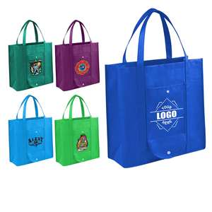 Bolsa de tela reutilizable, bolsa de compras ecológica impresa personalizada con asas, bolsa promocional para supermercado y uso diario - Product Image 1
