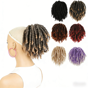 Queue de cheval bouclée et volumineuse en fibre haute température, <span class=keywords><strong>avec</strong></span> pointe en U, portable et facile à appliquer - Product Image 6