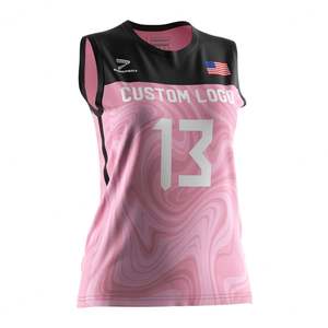 Camiseta Deportiva sin Mangas con Diseño Personalizado, Camiseta de Voleibol Rosa para Niñas, Jersey de Voleibol para Equipos - Product Image 5