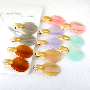 Fashion Dangle <b>Earrings</b> Oval Geometric Drop <b>Earrings</b> Stainless Steel Ear <b>Post</b> Zinc Alloy Material - Product Image 1