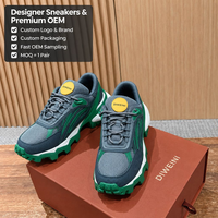 Nouvelles Baskets de Luxe Designer Gris Vert en Maille pour Hommes et Femmes, Chaussures de Marche à Semelle Épaisse de Haute Qualité